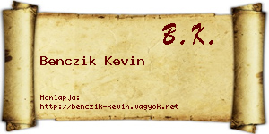 Benczik Kevin névjegykártya