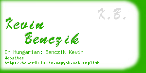 kevin benczik business card